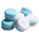 Weiß-blaue Zuckermakronen, 6 Stück