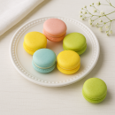 Pastellfarbene Zuckermakronen, 6 Stück