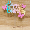 Embroidery - Happy BIrthday butterflies colored