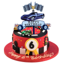 Zápich Happy Birthday auto modrý