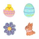 Sada veľkonočné cukrové dekorácie vajíčka a kvety 8 ks