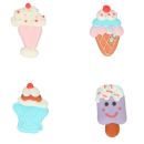 Set mit 8 Zuckerdekorationen für Eiscreme
