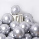 Metallic silver balloons 25 cm - 50 pcs
