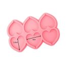 Mold silicone lollipop heart 6 pcs pink