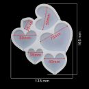 Mold silicone lollipop heart 6 sizes