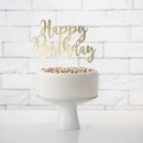 Zápich - Happy Birthday papír zlatý