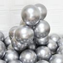 Balóny metalické strieborné 25 cm - 50 ks