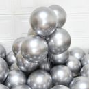 Metallic silver balloons 25 cm - 50 pcs