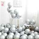 Balony srebrne metaliczne 25 cm - 50 szt