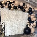 Girlanda balóny čierno-zlato-krémové 100 ks