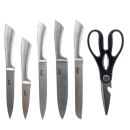 Zestaw 5 noży + nożyczki i stojak ze stali nierdzewnej
