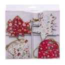 Red-white wooden Christmas decorations 12 pcs