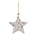 Red-white wooden Christmas decorations 12 pcs