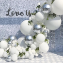 Garland balloons white and silver 100 pcs