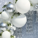 Girlanda balóny bielo-strieborné 100 ks