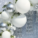 Garland balloons white and silver 100 pcs