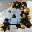 Girlandenballons Schwarz und Gold 100 Stk