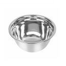 Set of stainless steel bowls and colander