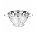 Set of stainless steel bowls and colander