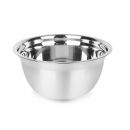 Set of stainless steel bowls and colander