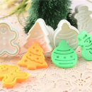 Christmas cookie cutter with piston 4 pcs