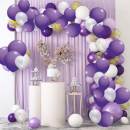 Garland balloons white-purple-gold 102 pcs