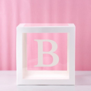 Box decorative white paper inscription BABY 4 pcs