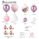 Girlanda balóny ružové + motýle