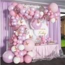Girlande rosa Luftballons + Schmetterlinge