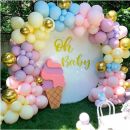 Girlanda balóny pastelové a zlaté 120 ks