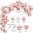 Girlanda balóny ružovo-biele + hviezdy a srdiečka 84 ks