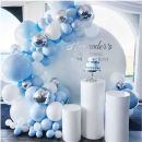 Girlandenballons Weiß-Blau-Silber 142 Stk