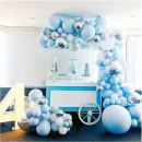 Girlanda balóny bielo-modro-strieborné 142 ks