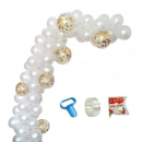 Garland balloons white + gold confetti 110 pcs