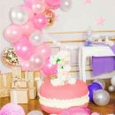 Girlanda balóny ružovo-biele + zlaté konfety 110 ks