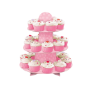 Muffin állvány 3 szintes rózsaszín pöttyökkel