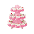 Muffin stand 3-tier pink with dots