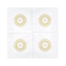 White napkins + gold inscription IHS 10 pcs
