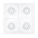 White napkins + silver inscription IHS 20 pcs