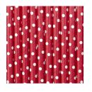 Red paper straws with white dots 10 pcs