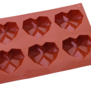 Mold silicone heart diamond 6 pcs