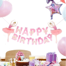 Girlanda różowa z baletnicą Happy Birthday 3D XXL