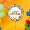 Balloon Happy Birthday cubes 45 cm