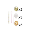 Zápich - balóny bielo-zlaté + konfety