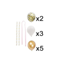 Embossment - white-gold balloons + confetti