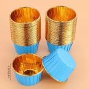Blue-gold paper cups 50 pcs