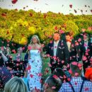 Red heart confetti in a tube