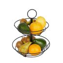 Fruit basket black 2-tier