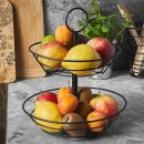 Fruit basket black 2-tier