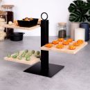 Stojan 3-poschodový, bambus/kov/keramika